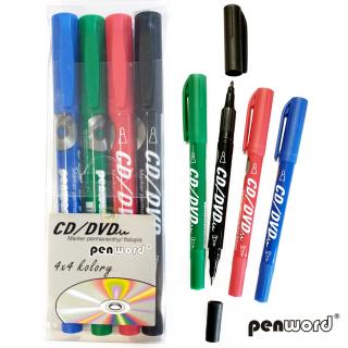 Penword Marker permanentny foliopis do CD / DVD 4x4 kolory