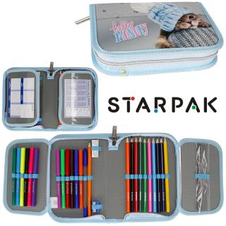 Piórnik z wyposażeniem dwuklapowy 1 zamek Kitty Blue STARPAK 485901