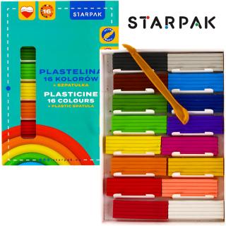 Plastelina falista 16 kolorów + szpatułka Starpak