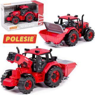 Polesie traktor Belarus z siewnikiem do nawozów czerwony 23cm 91314