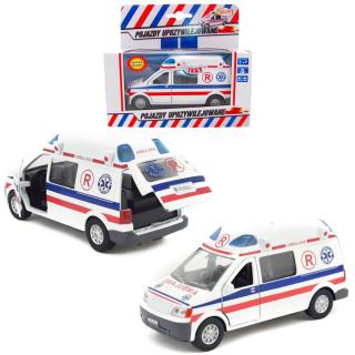 Samochód Ambulans karetka pogotowia z dźwiękiem i sygnałami