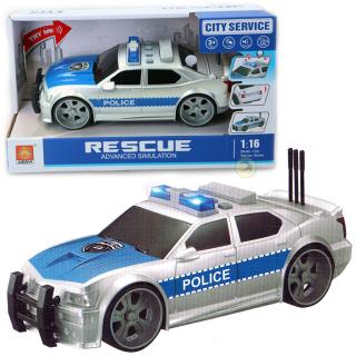 Samochód policyjny z napędem światłem i dźwiękiem City Service 1:16