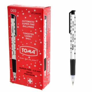 Toma Długopis automatyczny super fine 0,5 mm TO-069 czarny 20 szt
