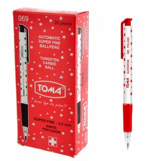 Toma Długopis automatyczny super fine 0,5 mm TO-069 czerwony 20 szt