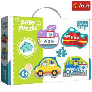 Trefl Baby Puzzle 4w1 2,2,2,2 el. Moje pierwsze puzzle Pojazdy transportowe