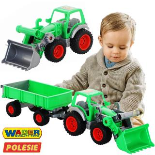 Wader Polesie traktor Farmer Technik ładowarka z przyczepą 8817