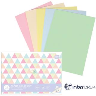 Wycinanka - zeszyt papierów kolorowych pastelowych A4 10 kartek 115g Interdruk