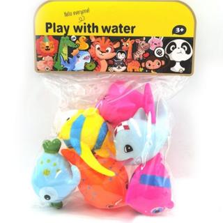 Zabawka do wody piszczki gumowe Rybki zestaw 6 sztuk