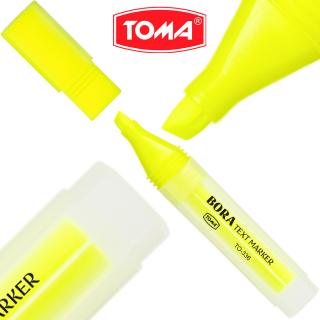 Zakreślacz fluorescencyjny trójkątny żółty Bora TO-336 Toma