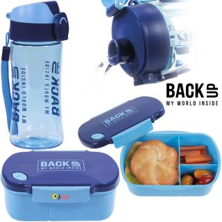 Zestaw śniadaniowy bidon i śniadaniówka lunchbox niebieski BackUp