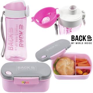 Zestaw śniadaniowy bidon i śniadaniówka lunchbox różowy BackUp