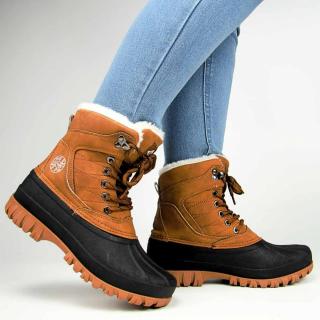 Lee Cooper LCJ-24-44-2869 Śniegowce damskie buty zimowe ocieplane camel Rozmiar: 40