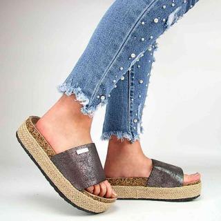 Lee Cooper LCW-24-35-2506 klapki damskie espadryle na platformie cameleon Rozmiar: 38