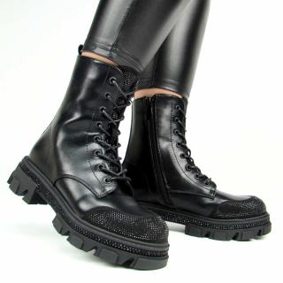 S.Barski HY42-982 Botki damskie workery ocieplane czarne Rozmiar: 40