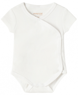 Body niemowlęce bawełniane z krótkim rękawem białe 2797 Mayoral - 55 cm
