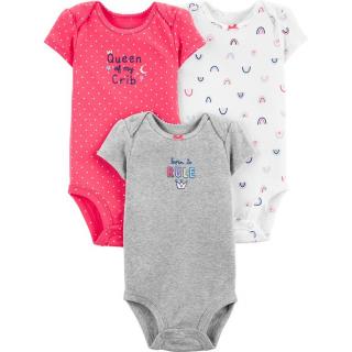 Body niemowlęce/dziecięce 3-pak krótki rękaw Księżniczka 18139510 Carter's - 12M