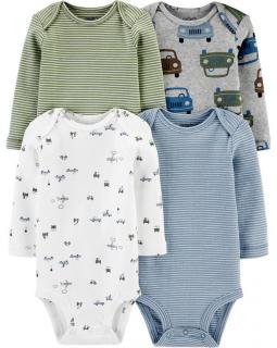 Body niemowlęce/dziecięce 4-pak długi rękaw Auta 1I720310 Carter's - 12M