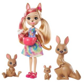 Enchantimals Rodzina Lalka+zwierzątka GJX43 Mattel  - Rodzina kangurów Lalka Kamilla Kangaroo