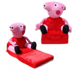Fotel pluszowy rozkładany dla dzieci 2+ Bajka - Świnka