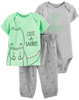 Komplet niemowlęcy/dziecięcy 3-el. Body bluzka spodnie Dino 16688110 Carter's - 0M