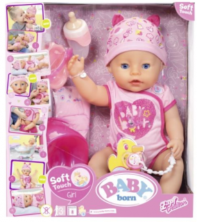 Lalka interaktywna dziewczynka soft touch 43cm 824368 Baby Born