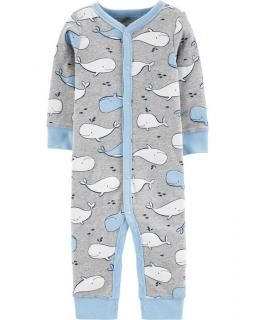 Pajac niemowlęcy piżama Wieloryby 1H298110 Carter's - 0M