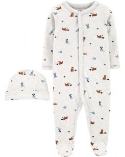 Pajac niemowlęcy piżama z czapką Pies 1I732910 Carter's - 6M