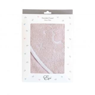 Ręcznik z kapturkiem 70x70 cm Owieczka Effiki - różowo-biały