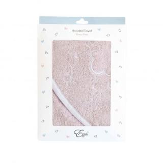 Ręcznik z kapturkiem 95x95 cm Owieczka Effiki - różowo-biały
