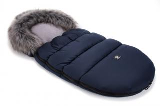 Śpiworek zimowy 4w1 z futerkiem Moose Cottonmoose - dark blue/gray