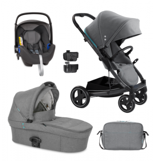 wózek głęboko - spacerowy 3w1 X-Cite + fotelik Britax i-size 0-13 X-Lander - Azure Grey