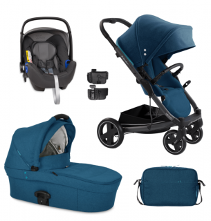 wózek głęboko - spacerowy 3w1 X-Cite + fotelik Britax i-size 0-13 X-Lander - Petrol Blue