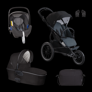 wózek głęboko - spacerowy 3w1 X-Run + fotelik Britax i-size 0-13 X-Lander - Astral Black