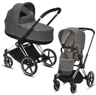 Wózek głęboko-spacerowy Priam 2.0 chrome black Cybex - Soho Grey