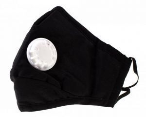 ALEXPO Maska z filtrem N99, bawełniana dla dorosłych  czarna , 1 sztuka