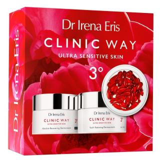 Dr Irena Eris Clinic Way zestaw 3° Dermokrem na dzień SPF 20, 50 ml + Dermokrem na noc, 50 ml + Dermokapsułki, 30 sztuk