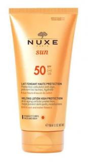 NUXE Sun SPF50 Kremowe mleczko do twarzy i ciała, 150 ml