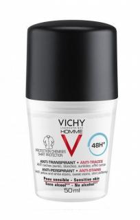 VICHY Homme Antyperspirant 48-godzinna ochrona przeciw plamom roll-on, 50 ml