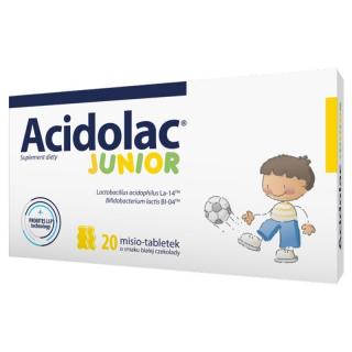 Acidolac Junior tabletki o smaku białej czekolady *  20 tabletek