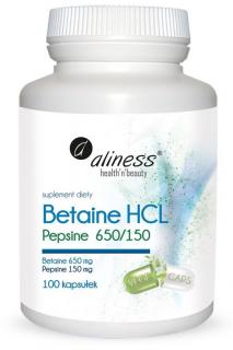ALINESS Betaina HCL Pepsine 650/150 mg 100 kapsułek