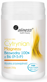 ALINESS Cytrynian Magnezu bezwodny 100% B6 proszek 250 g