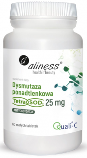 ALINESS Dysmutaza ponadtlenkowa  (Tetra Sod) 25 mg 60 tabletek