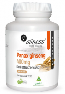 ALINESS Panax Ginseng Żeń-szeń koreański 20% 400 mg 100 kapsułek