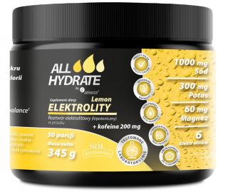 ALLhydrate Elektrolity Lemon + Kofeina 200 mg 345 g 50 porcji