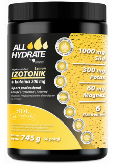 ALLhydrate Izotonik Lemon + Kofeina 745 g 50 porcji
