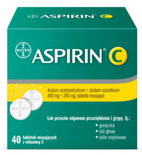 Aspirin C 400 mg + 240 mg 40 tabletek musujących