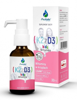 Avitale Witamina K2 + D3 Kids (Vita MK7) 25 ug + D3 400 krople doustne 30 ml