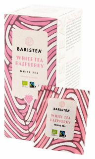 BARISTEA White Tea Raspberry herbata biała ekologiczna 25 saszetek