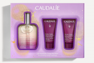 CAUDALIE Oil Elixir zestaw: odżywczy olejek 50ml + żel pod prysznic 30ml + nawilżający balsam do ciała 30ml