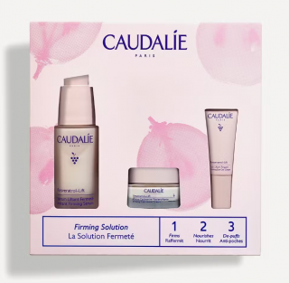CAUDALIE Resveratrol Lift zestaw: serum 30ml + krem ujędrniający 15ml + krem pod oczy 5ml